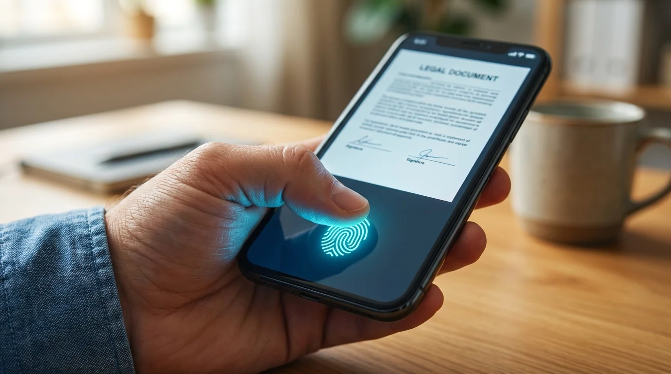 Điện thoại thông minh sử dụng xác thực sinh trắc học FIDO2 để ký tài liệu kỹ thuật số một cách an toàn theo các nguyên tắc của NIST