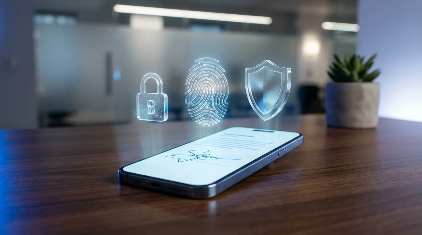 Grafic care descrie straturile de securitate ale unei semnături electronice mobile.