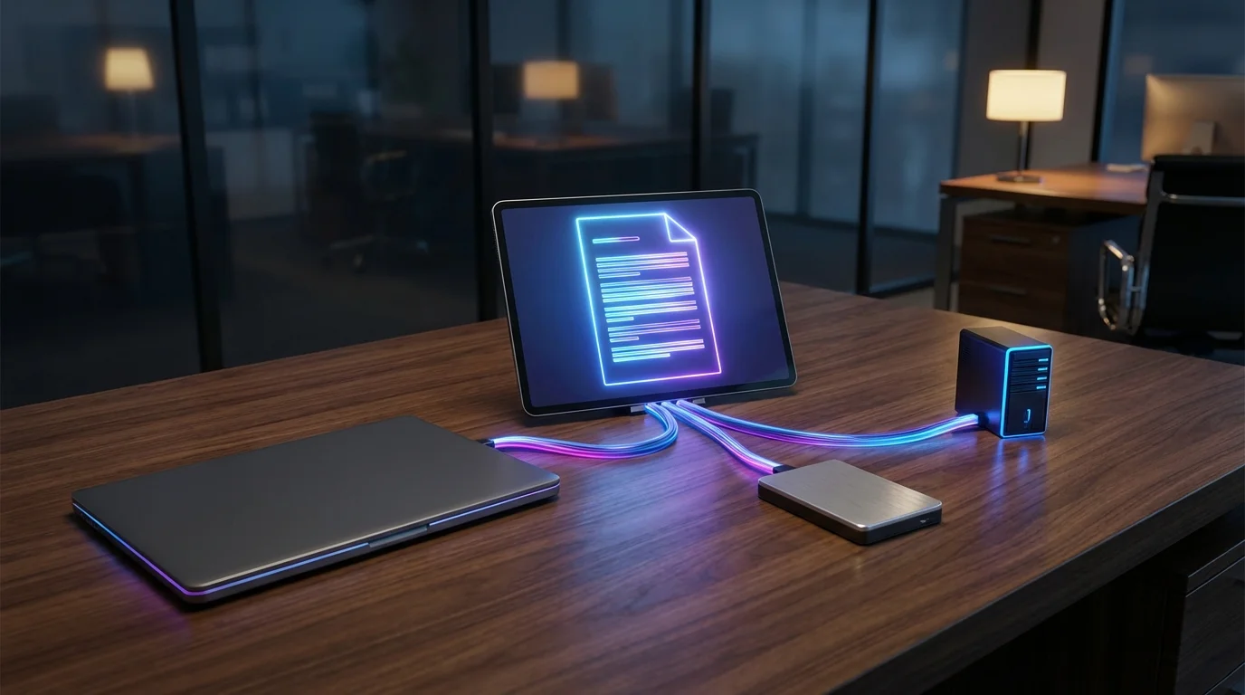 Elektronik belgeler için 3-2-1 yedekleme kuralını gösteren diyagram